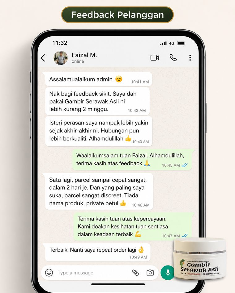 Feedback WhatsApp pelanggan
