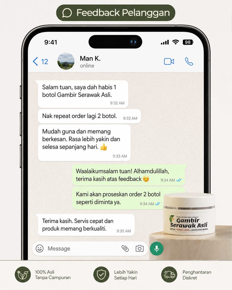 Feedback WhatsApp pelanggan