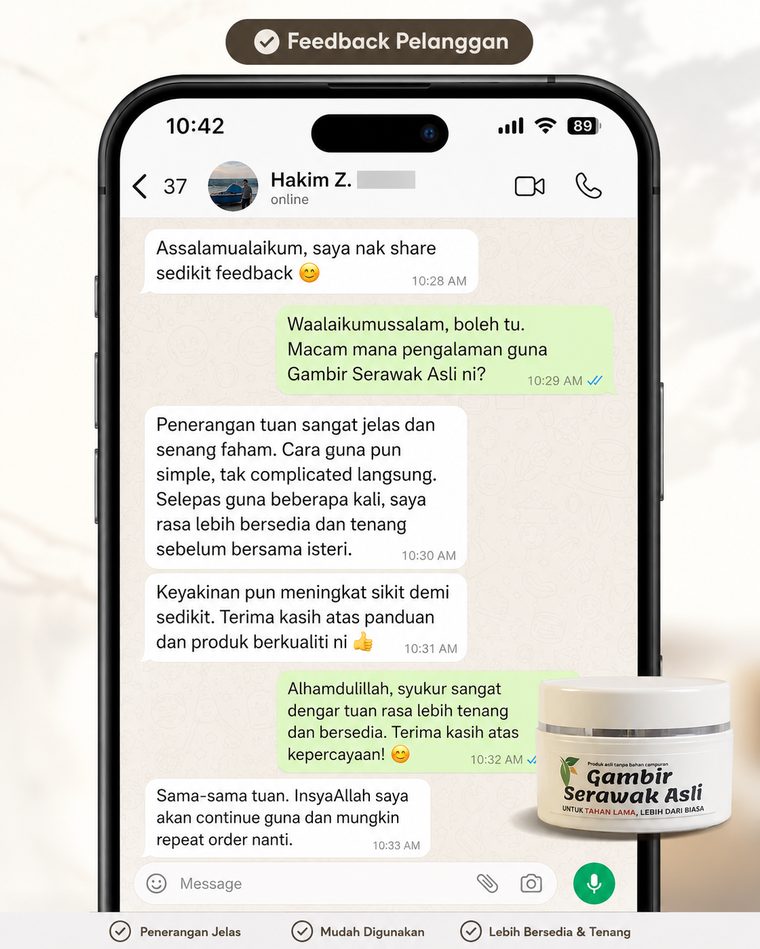 Feedback WhatsApp pelanggan